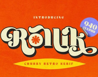 Fuente retro serif, fuente retro groovy, fuente cricut, fuente vintage, fuente moderna, fuente de logotipo