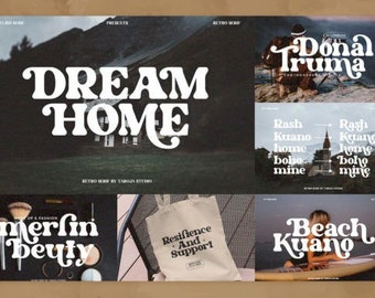 Retro Font Bundle TTF| Retro Modern Font | Groovy Font | Retro Serif Font | Cricut Font, Procreate Font | Farmhouse Fonts | Retro 70s font