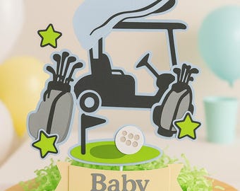 Centros de mesa para baby shower con temática de golf, decoración única para fiestas de golf, divertidas decoraciones para baby shower para amantes del golf