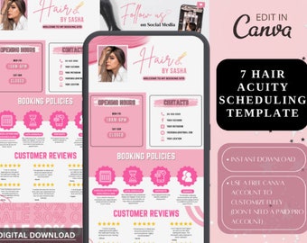 Hair Stylist Acuity Scheduling Template | Hair Stylist Branding | Hair Stylist Website | DIY Acuity Scheduling Template