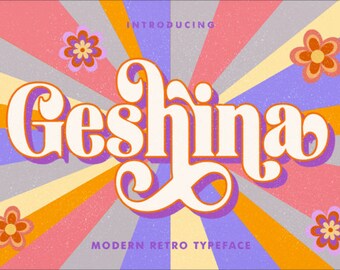 Modern Retro Groovy Font, Retro Serif Font, Procreate Fonts, Cricut Fonts, Retro 70s Font, Retro Font, Groovy Font, Wavy Font