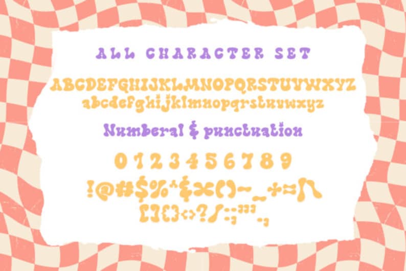 Chunky Script Numbers Chunky Retro Font | Retro Groovy Serif Font | Chunky Script Font ...