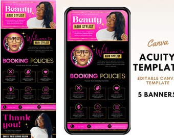 Hair Stylist Acuity Scheduling Template | Hair Stylist Branding | Hair Stylist Website | DIY Acuity Scheduling Template