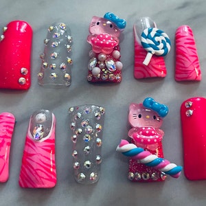 Pink Junk Press On Nails