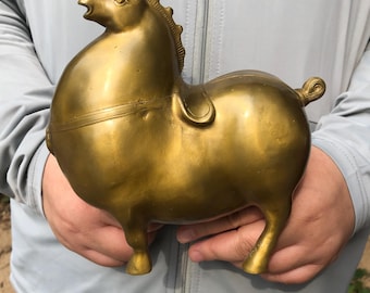 ヴィンテージアンティークファンシーブロンズ馬彫刻馬像新築祝い