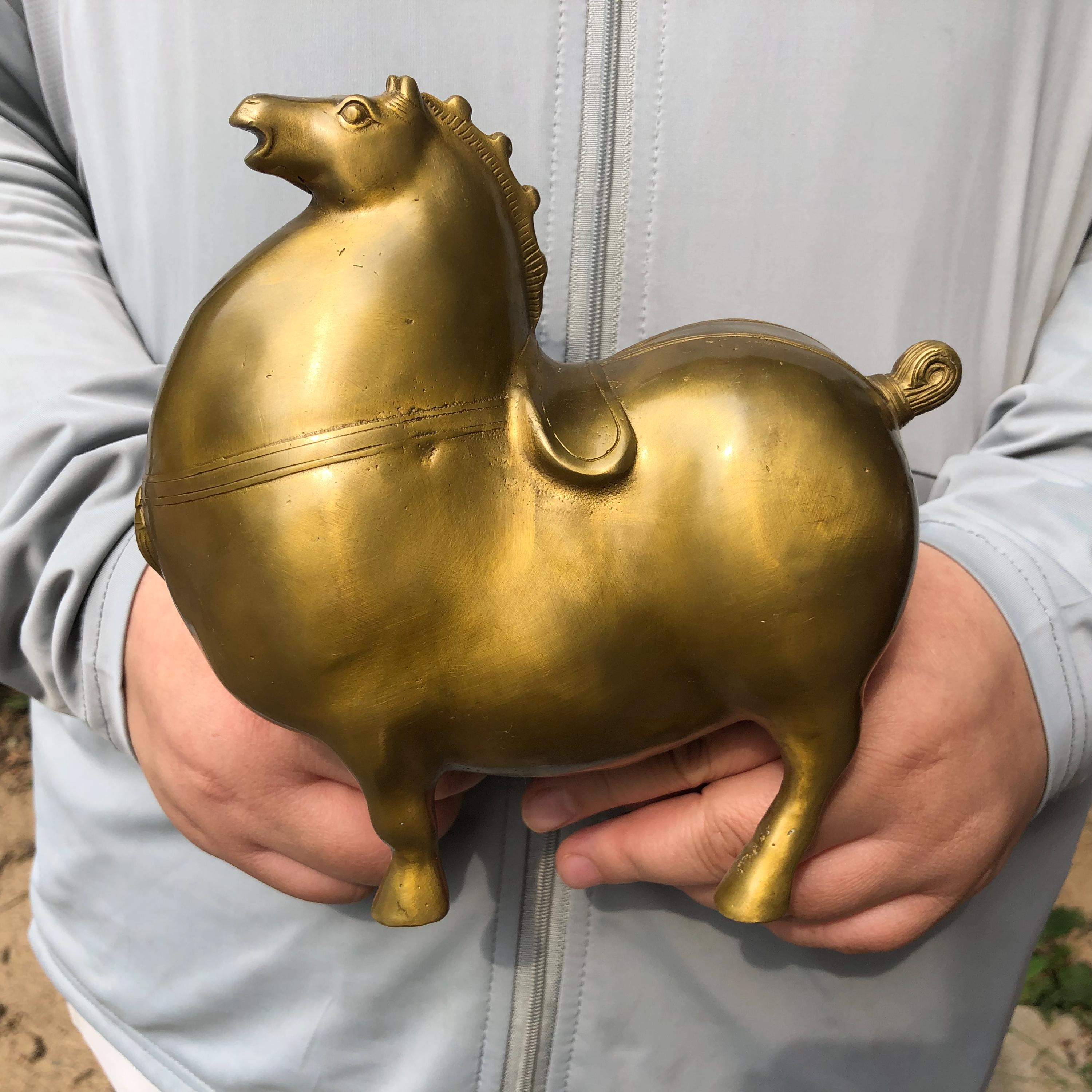 ヴィンテージアンティークファンシーブロンズ馬彫刻馬像新築祝い