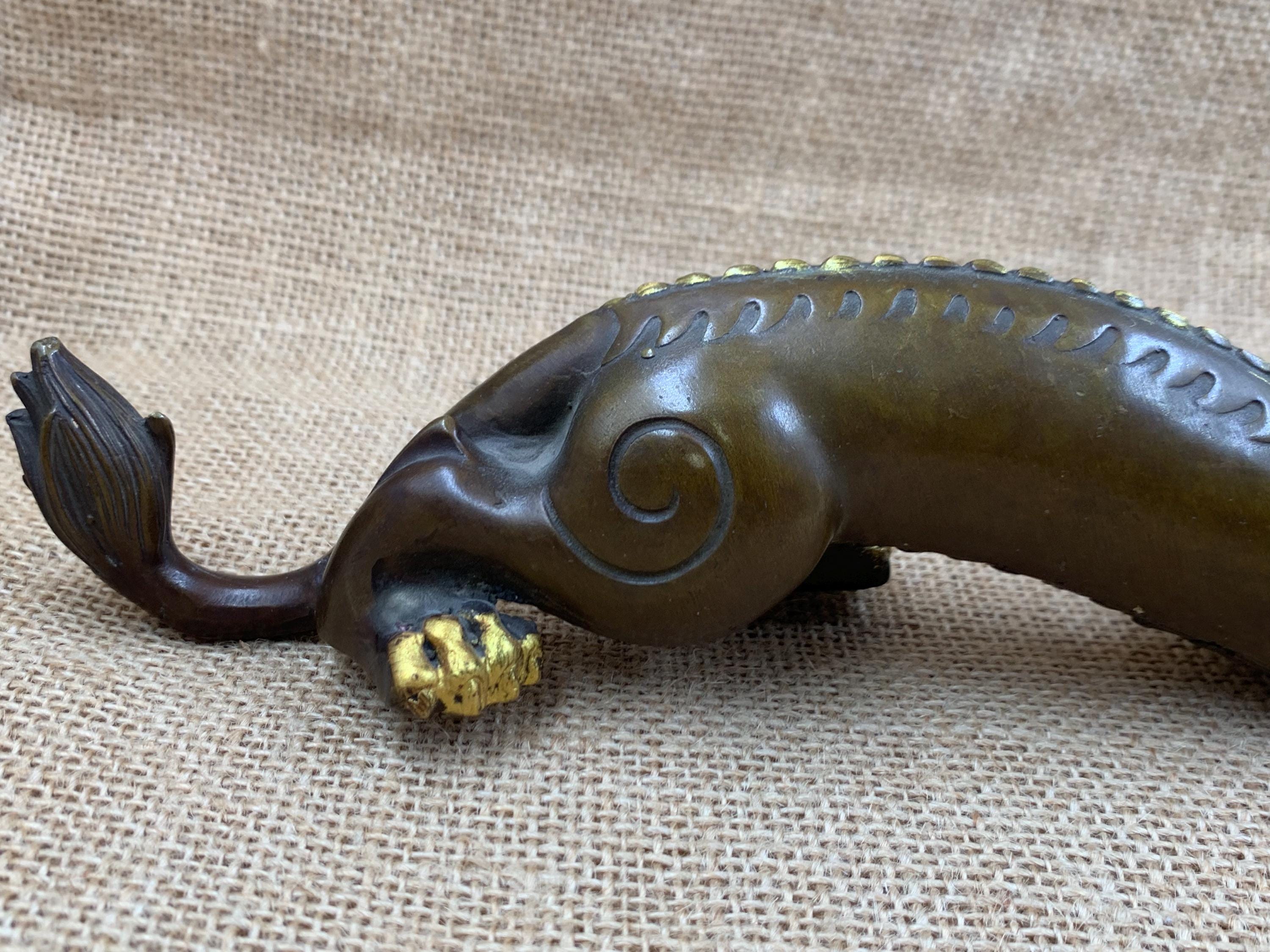 Vintage Gilded Brass Pixiu Statue Feng Shui Wealth Guardian Sculpture ...