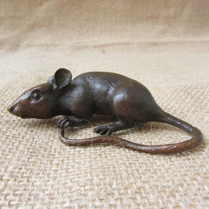 Tom0646 red Copper life like Mouse Metal Statue Animal Home Garden Ornament Sculpture Detailed Rat Antiqued Ornaments Decoration small Mouse
