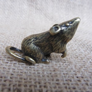 Tom2221 get 2 brass copper rat mouse mice Retro tiny Zodiac animal statuette paperweight ornament Good Luck christmas Gift house warming G61