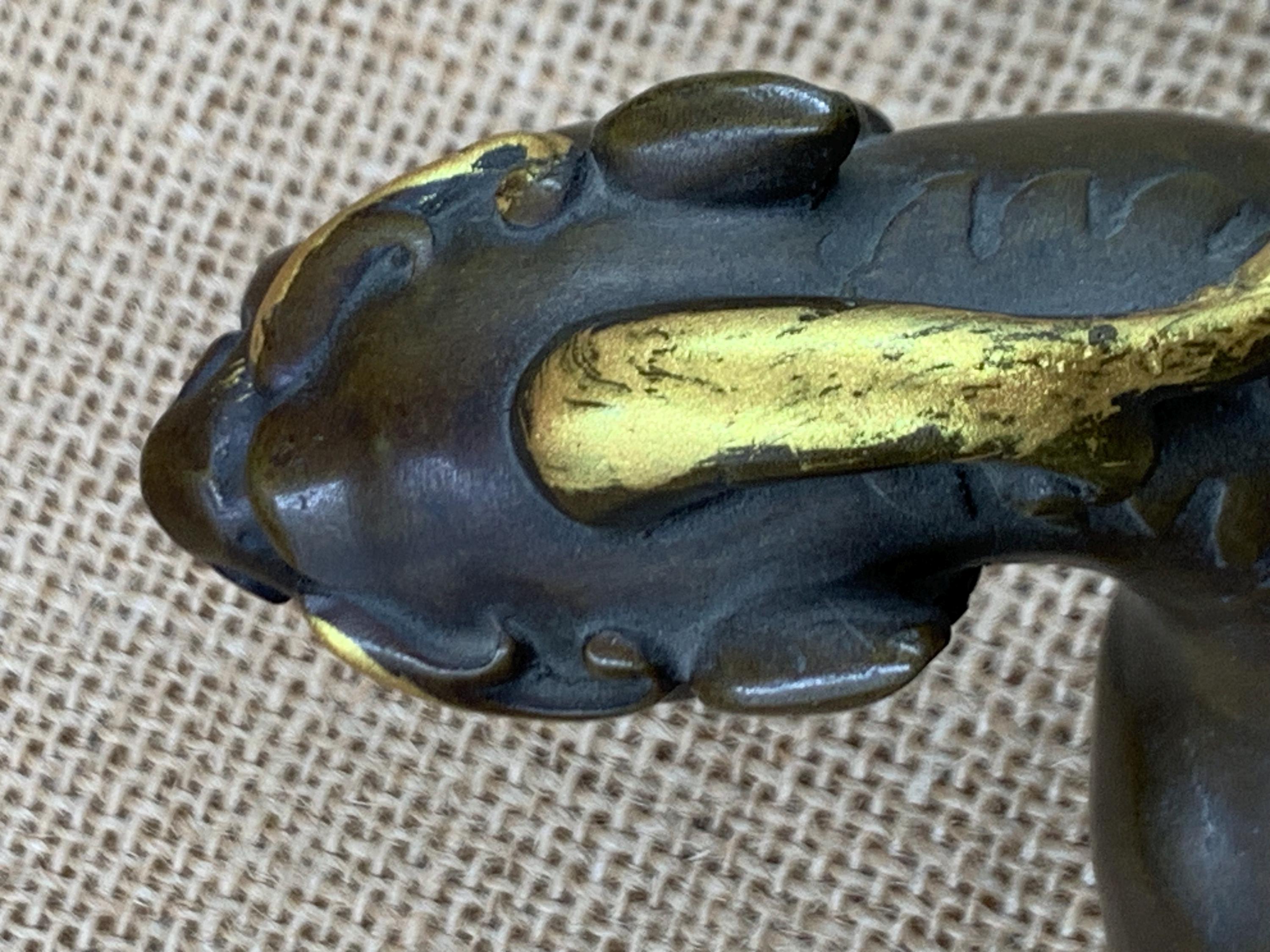 Vintage Gilded Brass Pixiu Statue Feng Shui Wealth Guardian Sculpture ...