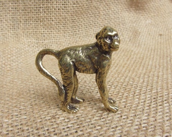 tom 1202 Messing Affe Figur Ornament Affen Primate Tier Statuette Ornament Kleines Retro Tier, Good Luck Housewarming schönes Weihnachtsgeschenk