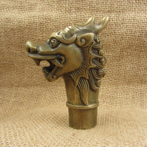 Antique Brass dragon Design Head Handle For Wooden Walking Stick Cane walking stick Cast Iron Decorative Fence Tip Toppers nice Cane Head