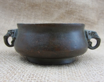 Vintage Antik Kupfer Elefant Griff Räucherstäbchenhalter Räuchergefäß Aschefänger Good Luck Housewarming schönes besonderes Geschenk Feng Shui TOM49931