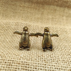 tom557 get 2 pcs brass penguin figurine ornament  tlittle Tiny Retro animal copper penguin statue, Good Luck Housewarming christmas Gift