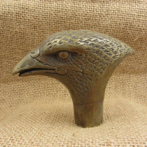 Solid Copper Brass Eagle Head Cane Ornament Fence Tip Animal Bird Handle, Vintage Style Walking Stick Victorian Cane Umbrella Topper Tom3422