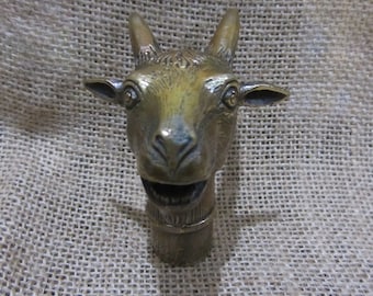 Vintage Brass Goat Candle Snuffer, Brass Ram Candle Snuffer 