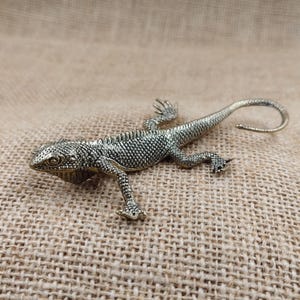 Retro Brass Lizard Sculpture Solid Copper Ornament, Animal Figurine Home Office Garden Desktop Decor Realistic Retro dragon reptiles Figure