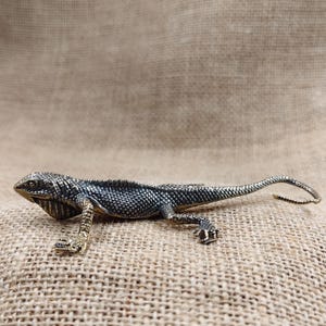 Vintage finds Brass Lizard Sculpture Copper Ornaments, Animal Figurine for Home Office  Desktop Decor Realistic Retro reptiles Figure  BR411