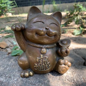 Vinatge Super Lucky Cat, Strong Copper Lucky Cat, Cat Decorative  Cat Figurine Sculpture,  Maneki Neko For Luck and Wealth, Fortune  Cat Fun
