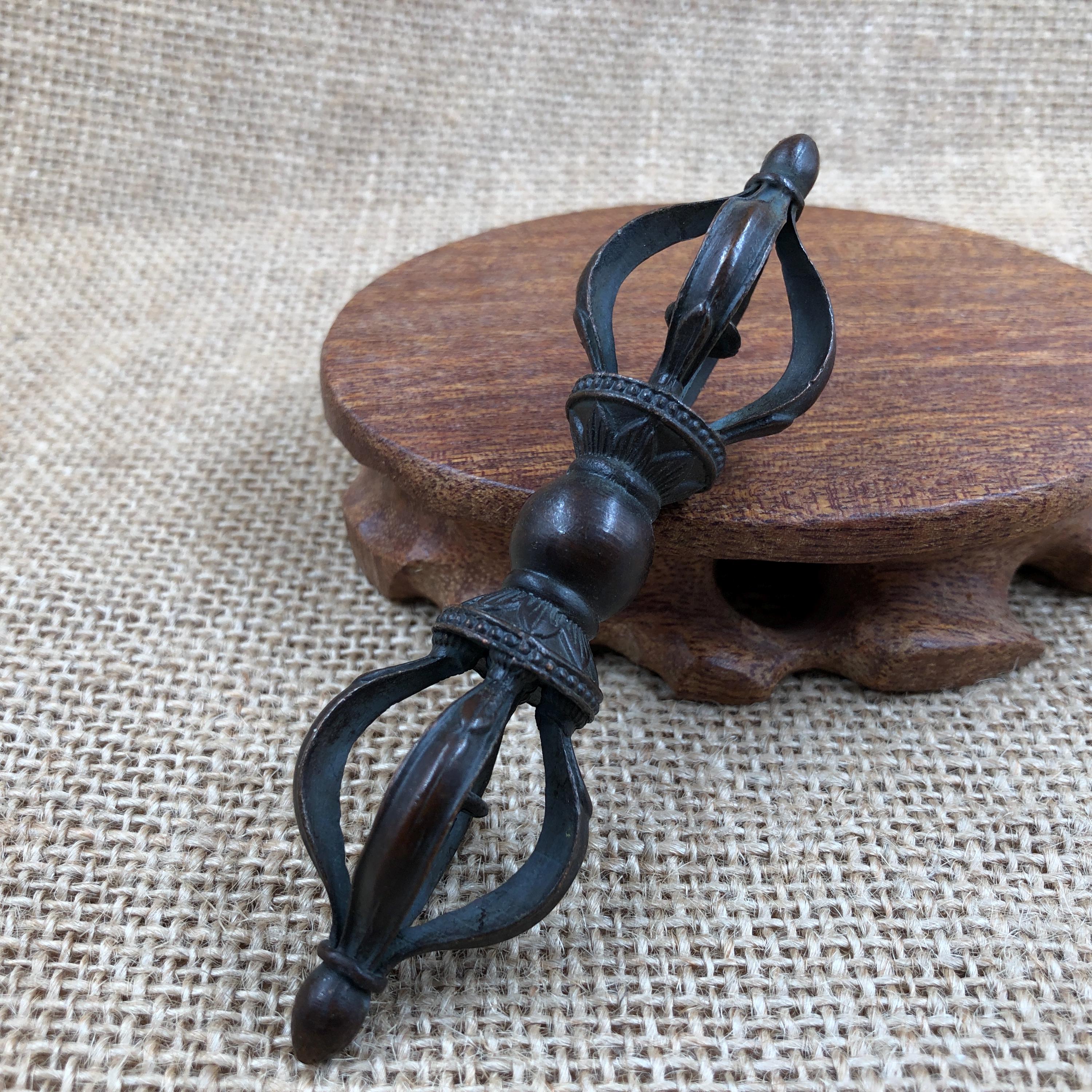 VTG copper Dorje Vajra Phurba, Tibetan Nepal Amulet Handmade Nepal Collectibles,Tantra Buddhism Talisman Charm Small Vajra phurpa Exorcism
