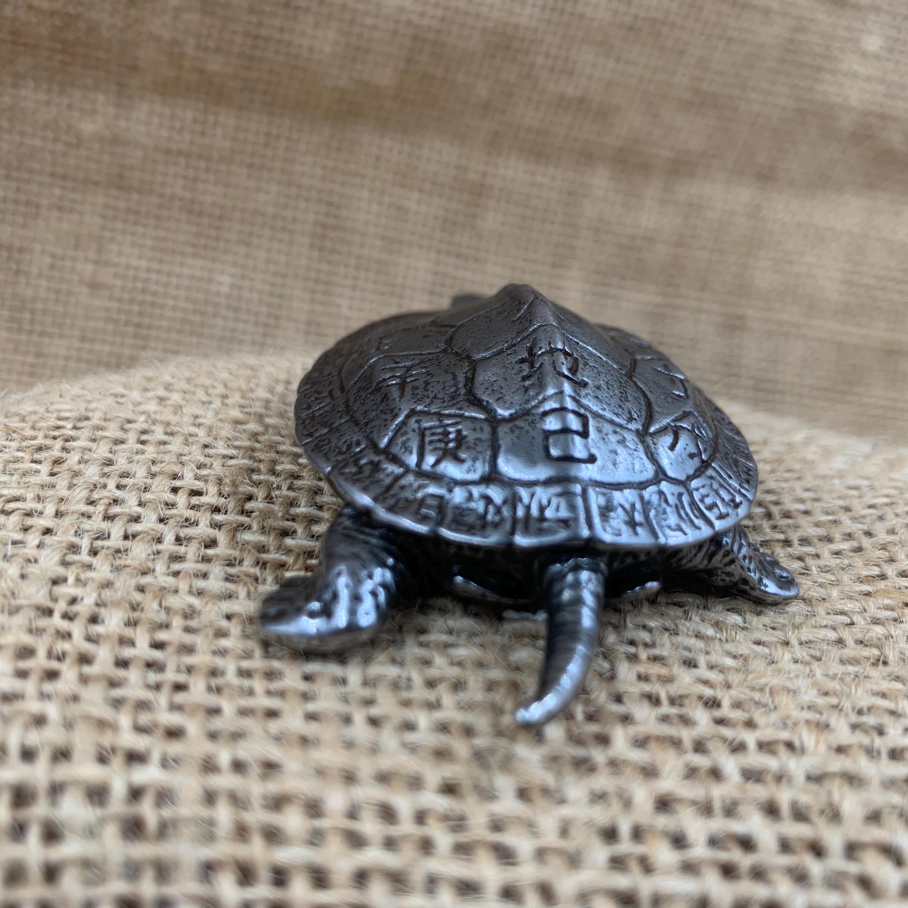 Vintage Solid Alloy Turtle Statue, Tortoise Statue,shelf Decor 