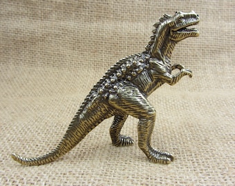 Fine Brass dinosaur figurine Retro Tyrannosaurus rex statueTiny Animal Statuette Cute animal ornament Good Luck House warming christmas tom6