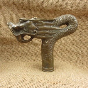 Copper VTG Dragon Cane Walking Stick Head, Bronze/Brass Hand Carved Solid Figure, Crutch Cane Head Walking Stick Custom Walking Cane for Men