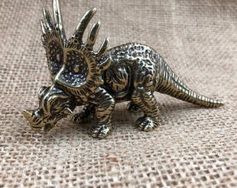 Copper Pentaceratops Jurassic World  Cretaceous Roar Attack Allosaurus Dinosaur Action Figure Metal Gift and Collectible, Realistic Dinosaur