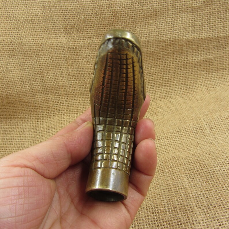 Vintage Antique Bronze Crocodile Alligator Figurine Cane Head Walking