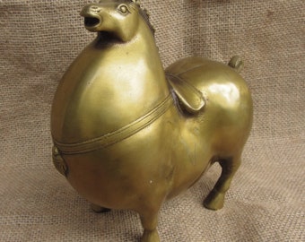 ヴィンテージアンティークファンシーブロンズ馬彫刻馬像新築祝い