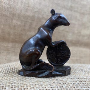 Vintage Copper Zodiac Figurines mouse Statue Sculpture Home Decor, Majestic Desk Furnishings Decor Gift mouse Figure Art Feng Shui Fortune