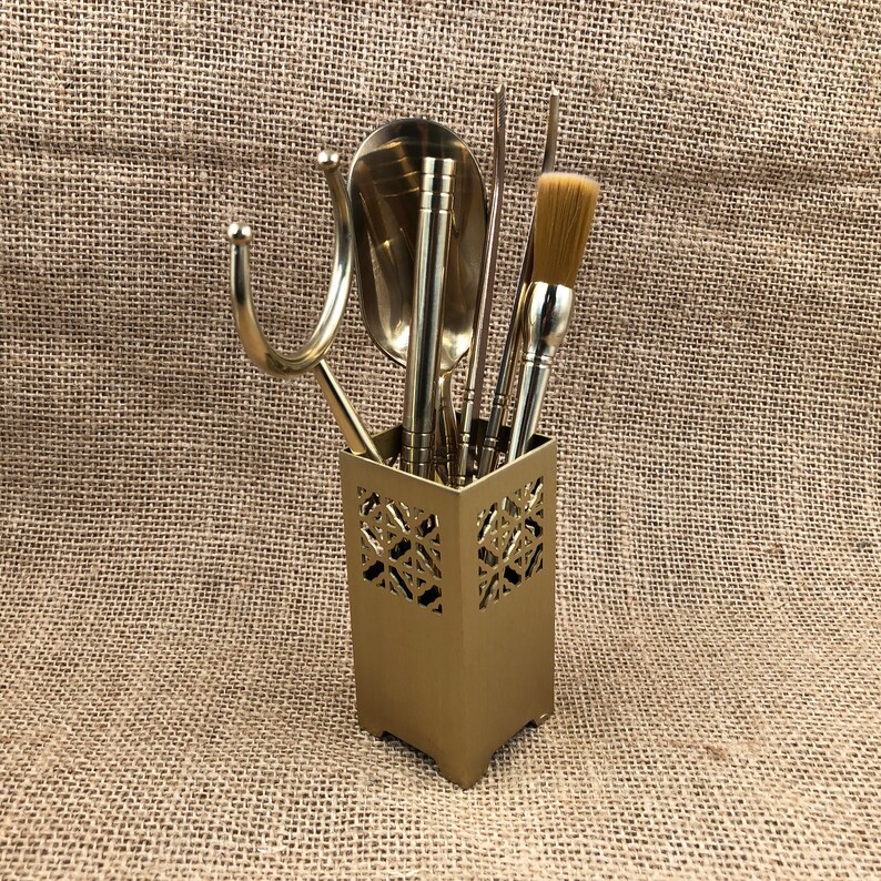 Set of Six Japanese Style Exquiste Brass Kunfu Ceremony Tea Utensils