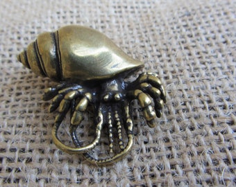 TOM272 Handgemaakte koperen krab miniatuur beeldje nautisch decor, oceaan geïnspireerd, uniek kuststijl ornament, perfect cadeau voor haar