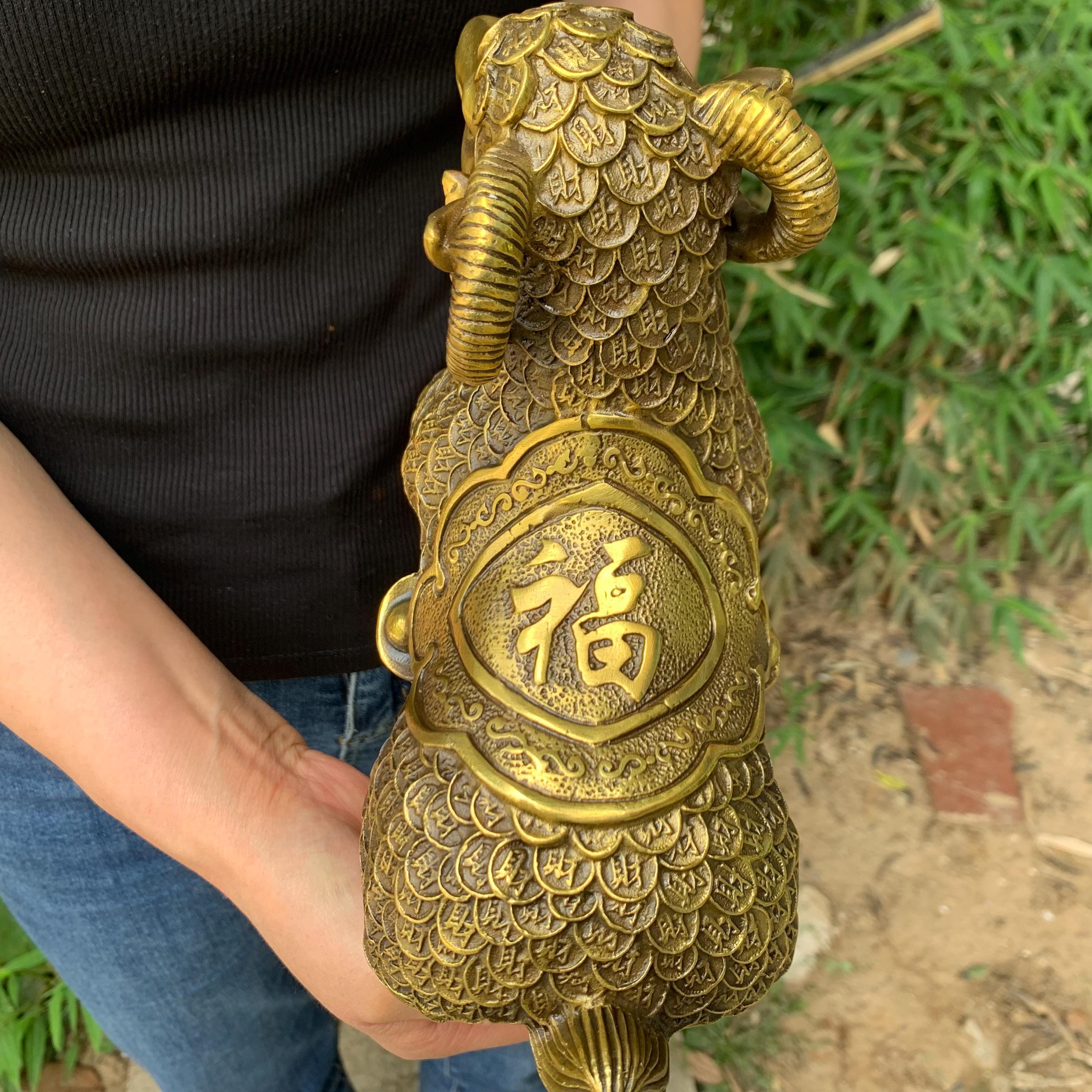 Copper Sheep Garden Statues Sheep Sculpture Hand Painted Simulation ...