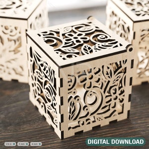 Öffner Geschenk Box Dekorative Holz Laser geschnitten Juwelier Etui Hochzeit Liebe Valentine Geschenk modell Digital Download |#176|