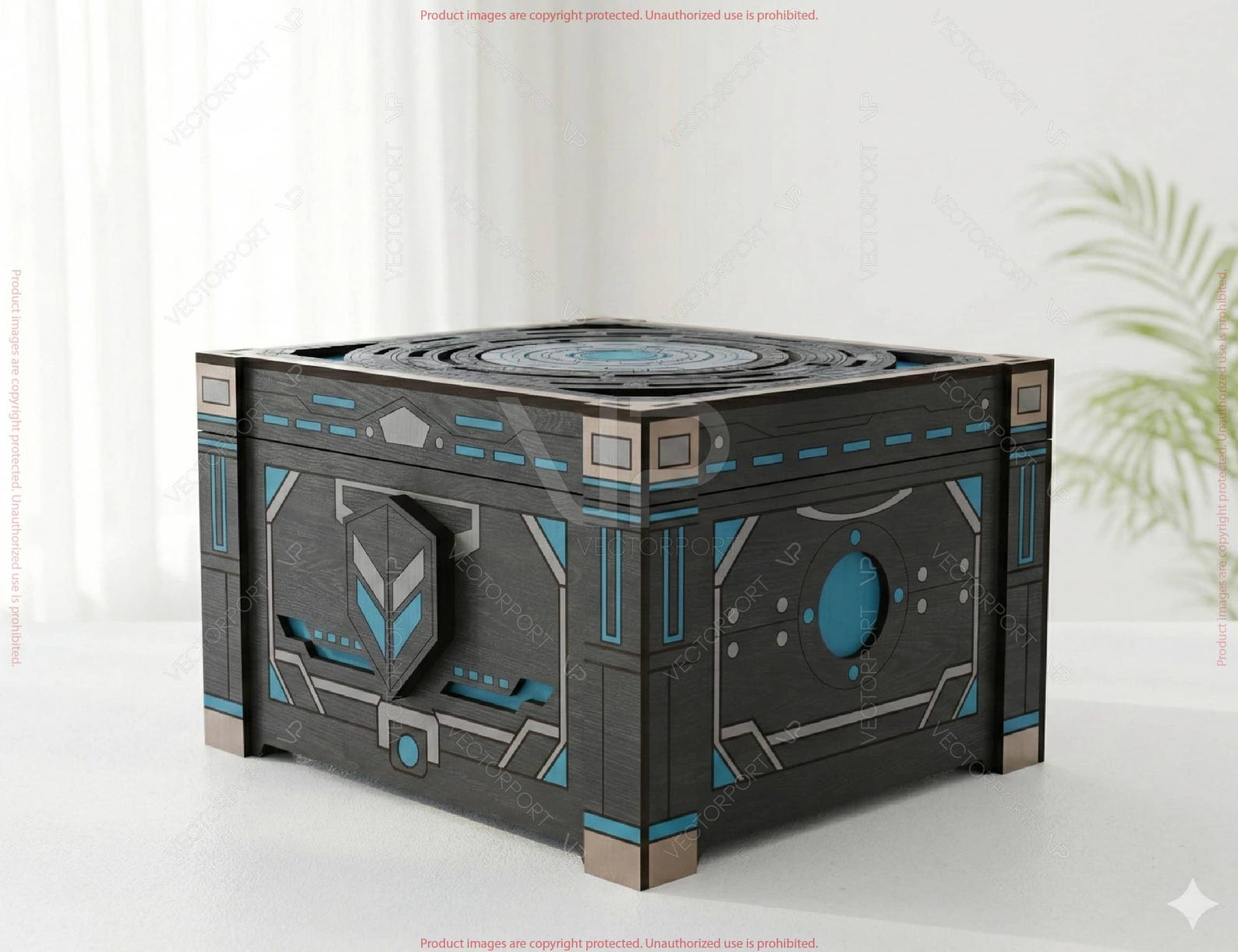 Futuristic Laser Cut Box SVG Sci-fi Wooden Storage Box High-tech ...