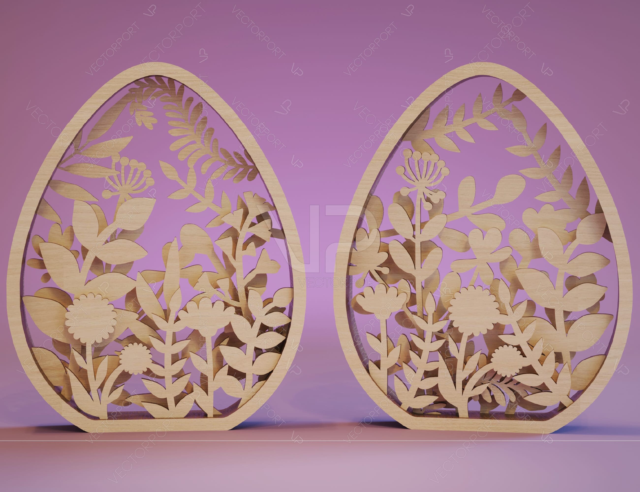 Easter Laser Cut Files Egg SVG Layered Bundle, Floral Eggs Multilayer ...