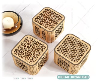Decorative Wooden Gift box laser cut jeweler case Wedding Love vector model Glowforge cut file Digital Download |#106|