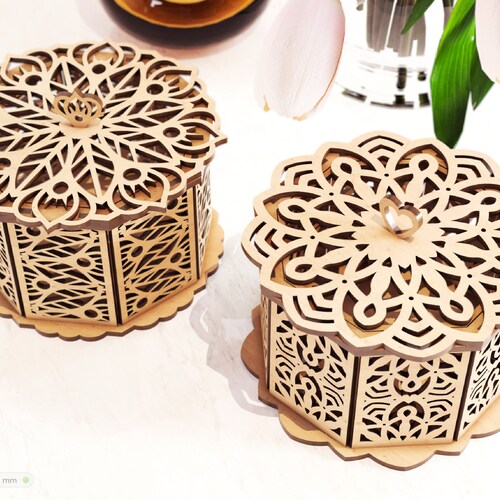 Decorative Wooden Gift Box Laser Cut Jeweler Case Wedding Love Etsy
