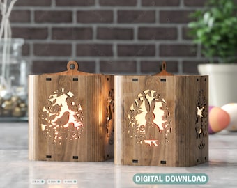 Easter Lamp Candle Holder Ornaments Light Bunny Tealight Lamp Night Light Lantern Digital Download |#370|
