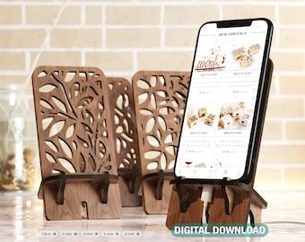 Laser Cut Wooden Mobile Phone Stand Cell Phone Holder Digital Download SVG |#197|