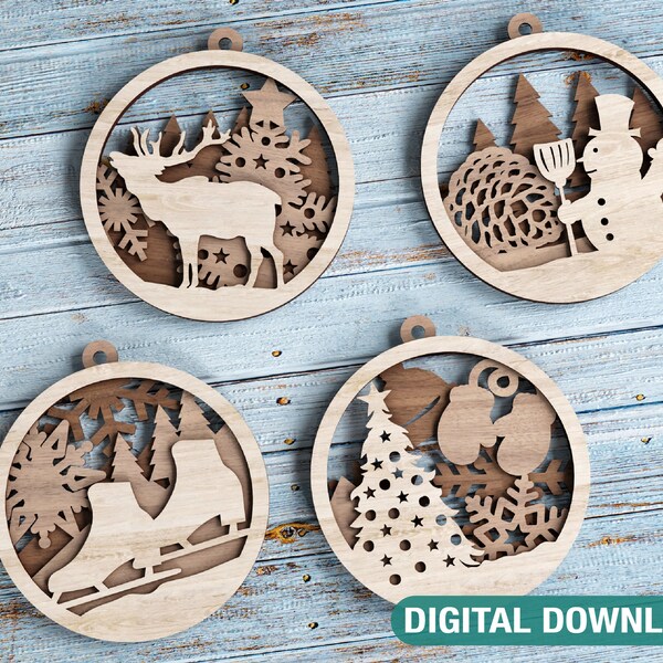 Wood Christmas Decorations Etsy