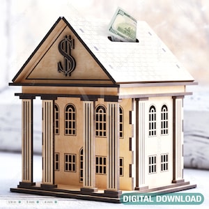 Miniatur Holz-Sparschwein Sparschwein Laser schneiden digitaler Download |#416|