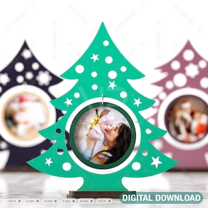Stehender Weihnachtsbaum Fotorahmen Baumschmuck Handwerk stehend Neujahr Geschenk Baumform Rahmen digitaler Download |#348|