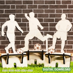 Supporto per telefono Giocatore di calcio, Pallone da calcio Tagliato Supporto per cellulare Supporto per telefono cellulare Download digitale SVG /#230/