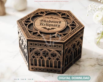 Gothic Wooden Storage Box Laser Cut Keepsake Memory Box Decorative Storage Digital Download |#721|