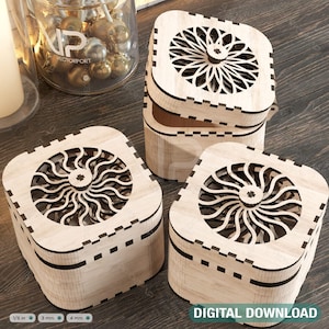 Enchanting Moments: Laser Cut Keepsake Box with Rotating Feature - Laser Cut Spinner Gift Box - Elegant Jeweler Case Digital Download |#227|