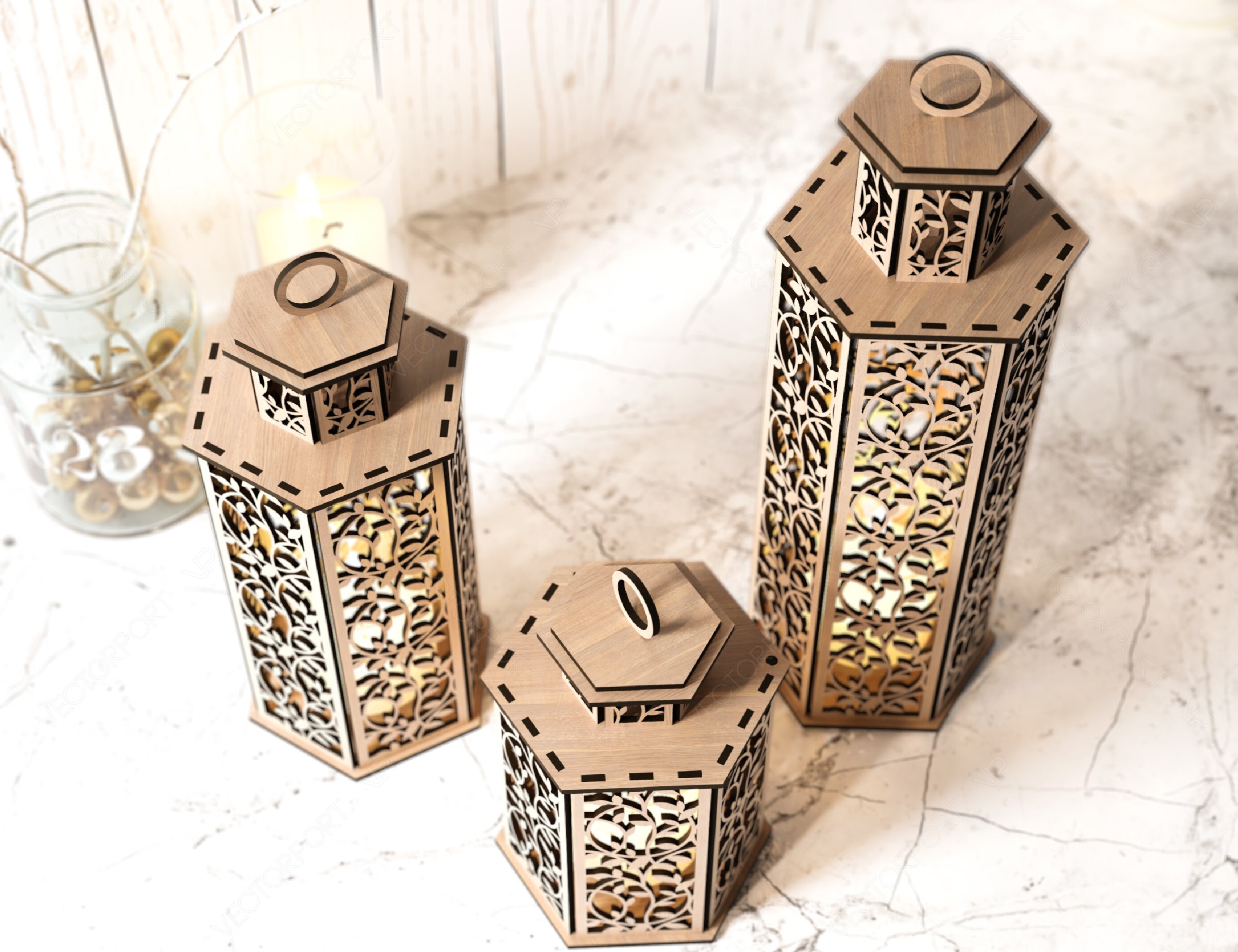 Wooden Wedding Decoration Lantern Laser Cut Centerpiece Night Etsy UK