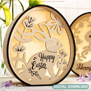 Easter Box: Laser Cut Egg Shaped Wooden Gift Box for Stylish Holiday Gifting and Decor DIY, Easter Candle Holder Digital Download |#541|