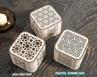 Decorative Wooden Gift box laser cut jeweler case Wedding Love vector model Glowforge cut file Digital Download |#116|
